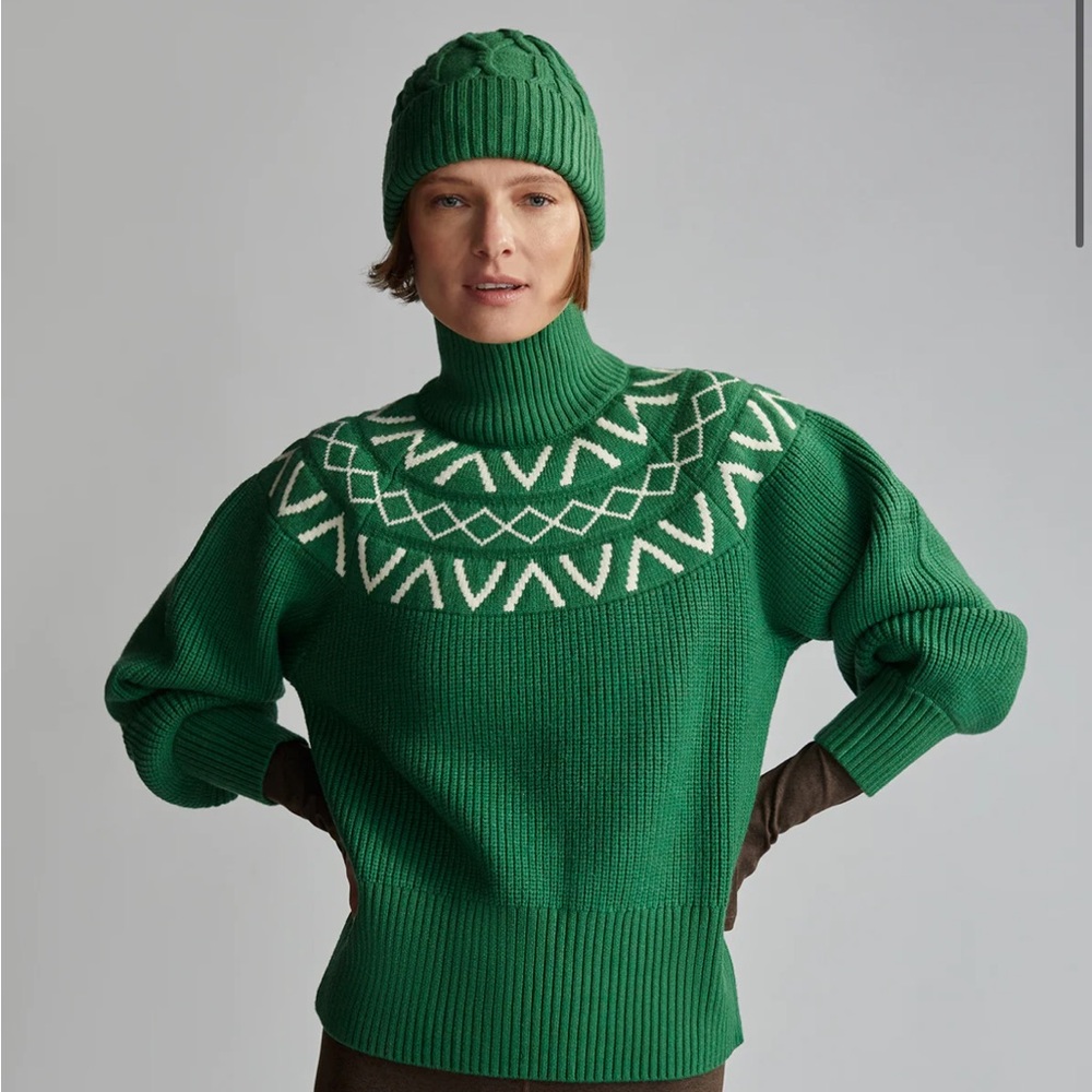 Varley Marcie Fair Isle Yoke Knit Sweater NWT Small